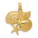 14k Yellow Gold Textured Four Shell Cluster Pendant
