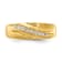 14K Yellow Gold Lab Grown Diamond Polished and Satin Men's Band