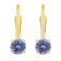 4mm Round Tanzanite 14k Yellow Gold Drop Earrings