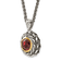 Sterling Silver Antiqued with 14K Accent Garnet Necklace