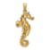 14k Yellow Gold Textured Seahorse Charm