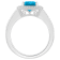 7mm Cushion Blue Topaz 1/4 ctw Diamond Rhodium Over Sterling Silver Halo Ring
