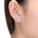 CZ Halo Stud Earrings In Rhodium Over Brass