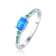 Lab Created Blue Opal with Green Nanocrystal Accents Rhodium Over
Sterling Silver Ring