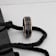 ASTRO Flat Brushed Black Titanium Ring with Rose Gold Plated Edge and
Black Sapphire Settings 8mm