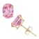 Pink Lab Created Sapphire 10K Yellow Gold Earrings 2.70ctw