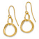 14k Yellow Gold Textured Small Twisted Circle Dangle Earrings
