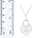 10-11mm Button White Cultured Freshwater Pearl and CZ Rhodium Over
Sterling Silver Pendant