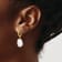 14K Yellow Gold 11-12mm Keshi White Freshwater Cultured Pearl Dangle
Hoop Earrings