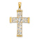 14K Two-tone Gold  Diamond-Cut and Cut-Out Cross Charm