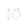 14K Yellow Gold Over Sterling Silver Thin Kate Acrylic Hoops in Blue