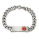 Stainless Steel Polished with Red Enamel 8-inch Medical ID Bracelet