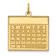 14k Yellow Gold Satin Sunday the First Day Calendar Pendant
