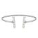 5.5-6mm Button White Freshwater Pearl Sterling Silver Bar Design Cuff Bracelet