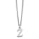 Rhodium Over Sterling Silver Cutout Letter Z Initial Necklace