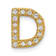 14K Yellow Gold Diamond Letter D Initial Charm