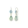 14K Yellow Gold Blue Topaz and Green Prasiolite Dangle Earrings