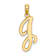 14k Yellow Gold Script Letter J Initial Pendant