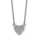 Rhodium Over Sterling Silver Polished Pave Cubic Zirconia Heart Necklace