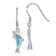 Rhodium Over Sterling Silver Lab Created Opal Inlay Dolphin Dangle Earrings