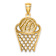 14k Yellow Gold Basketball in Hoop Pendant