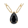 Black Spinel Station Paperclip Necklace In 18K Gold Over Sterling Silver 4.20ct
