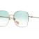 Gucci Silver Tone and Apricot Frame / Green Gradient Lens Sunglasses