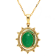 6.13 Ctw Emerald and 0.37 Ctw White Diamond Pendant in 14K YG