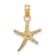 10K Yellow Gold Polished Mini Dancing Starfish with Bail Charm