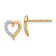 14K Yellow Gold and Rhodium Over 14K Yellow Gold Heart Stud Earrings
with Diamonds
