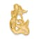 14k Yellow Gold Satin and Diamond-Cut Open-Backed Mermaid Pendant