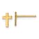 14k Yellow Gold Polished Cross Stud Earrings