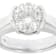 Round Moissanite Solitaire Ring In Platinum-Enhanced Sterling Silver