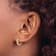 14k Rose Gold 1/2" Polished and Etched Hinged Hoop Earrings