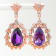 Amethyst and CZ 6.95 Ctw Pear 18K Rose Gold Over Sterling Silver Center
Design Earrings Jewelry