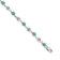 Rhodium Over 14k White Gold White Sapphire and Emerald Gemstone Bracelet