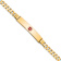 14k Yellow Gold Medical Red Enamel Curb Link ID Bracelet