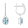 7x5mm Oval Aquamarine 1/3 ctw Diamond Rhodium Over Sterling Silver Halo
Dangle Earrings