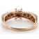 Red And White Diamond 10k Rose Gold Band Ring 0.75ctw