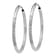 Rhodium Over 14k White Gold 1 3/16" Satin Diamond-cut Endless Hoop Earrings
