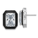 Rhodium Over Sterling Silver Polished Black Enamel and Cubic Zirconia
Post Earrings