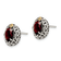 Sterling Silver with 14K Accent Antiqued Garnet Post Earrings