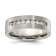 White Cubic Zirconia Titanium Flat 7mm Men's Band Ring