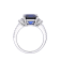 Asscher Cut Blue Lab Created Sapphire Ring with Round White Topaz
Rhodium Over Sterling Silver Ring