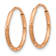 14k Rose Gold 9/16" Satin and Diamond-Cut Endless Hoop Earrings