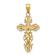14k Yellow Gold Polished and Textured Crucifix with Lace Trim Pendant
