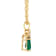 7x5mm Pear Shape Emerald with Diamond Accents 14k Yellow Gold Pendant
With Chain