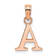 14k Rose Gold Polished Block Letter A Initial Pendant