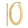 14k Yellow Gold Polished 1 1/2" Oval Hoop Earrings