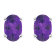 6x4mm Oval Amethyst 14k White Gold Stud Earrings